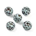 Painted Wood European Beads