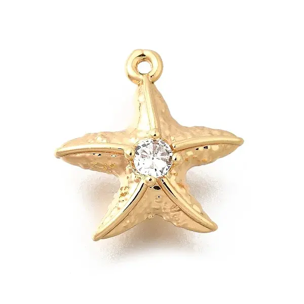 Brass Pave Clear Cubic Zirconia Charms