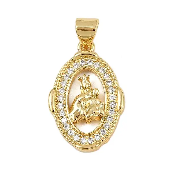 Brass Micro Pave Cubic Zirconia Pendants