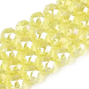 Electroplate Transparent Glass Beads Strands