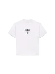 GUESS JEANS Tričko  čierna / biela