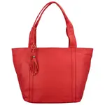 Velká dámská kožená kabelka červená - Hexagona Common