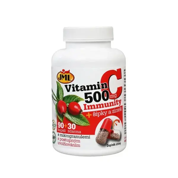 Jml Vitamin C 500mg + šípky A Zinek Cps.90+30