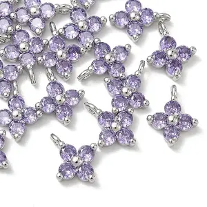 SHEGRACE Brass Cubic Zirconia Charms