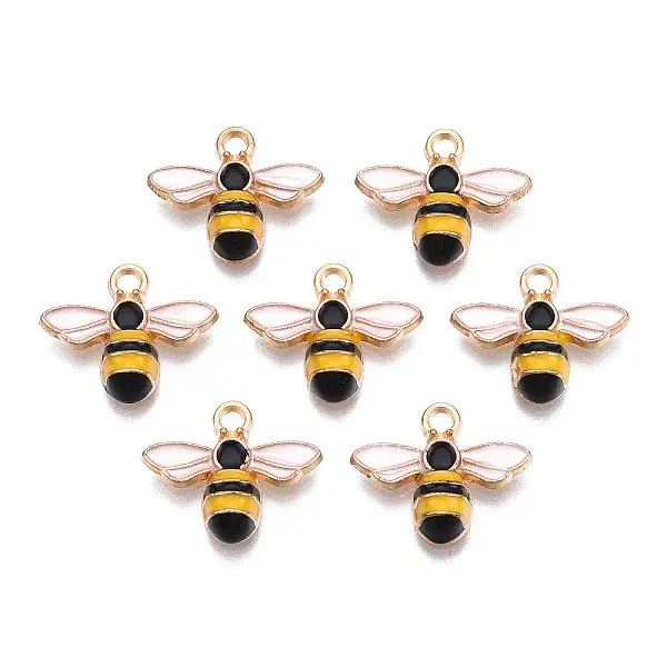 Light Gold Plated Alloy Enamel Pendants