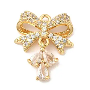Brass Micro Pave Cubic Zirconia Pendants