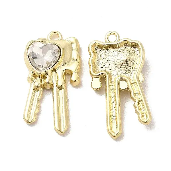 Glass Heart Key Pendants