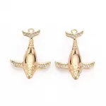 Brass Micro Pave Clear Cubic Zirconia Pendants