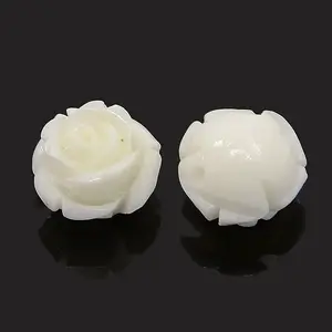 Synthetic Coral 3D Flower Rose Beads