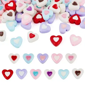 55Pcs 11 Colors Opaque Acrylic Beads