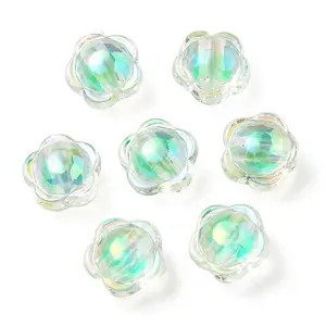 UV Plating Rainbow Iridescent Acrylic Beads