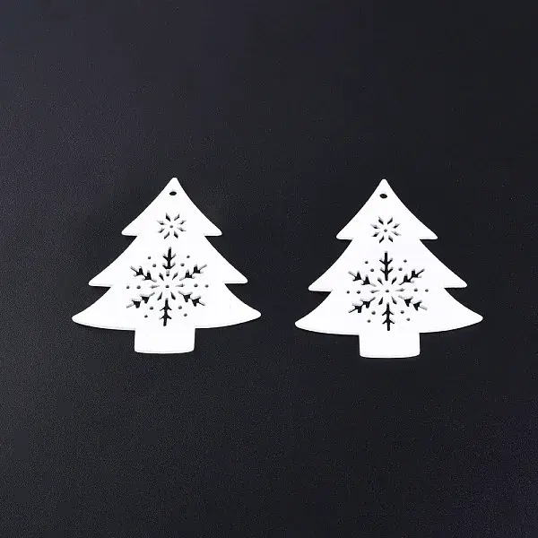 Christmas Theme Spray Painted Wood Big Pendants