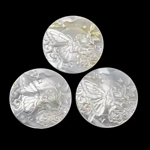 Natural White Shell Carved Cabochons