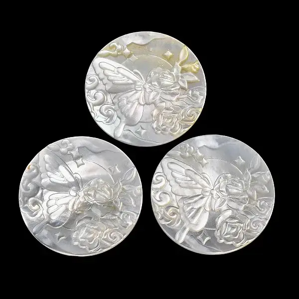 Natural White Shell Carved Cabochons