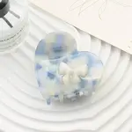 Heart with Bowknot Cellulose Acetate(Resin) Claw Hair Clips