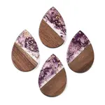 Transparent Resin & Walnut Wood Big Pendants