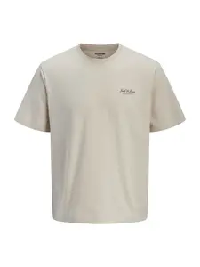 JACK & JONES Tričko 'JJEArchive'  nebielená / čokoládová