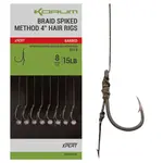 Korum návazec power braid spiked method hair rigs 15 lb barbed  10 cm 8 ks - velikost 8