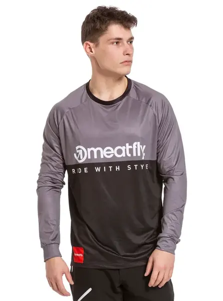Meatfly pánský bike dres Cliff Dark Grey / Black | Šedá | Velikost L