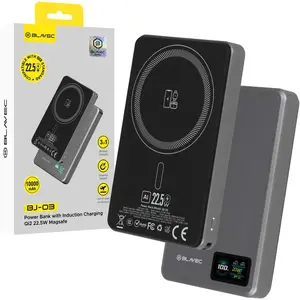 Blavec BJ-03 Slim 3v1 MagSafe powerbanka USB-C, 10000mAh, 22,5W, šedá