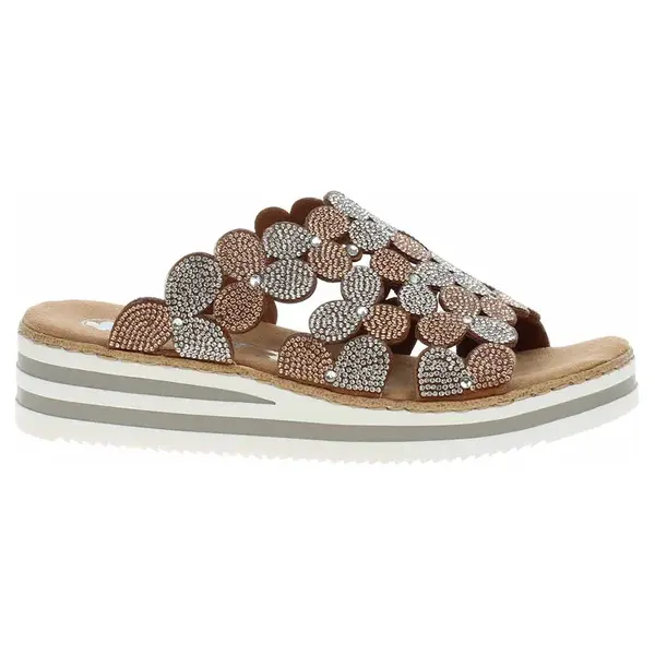 Dámské pantofle Rieker V02R8-90 metallic 38