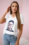 Women's graphic blouse white