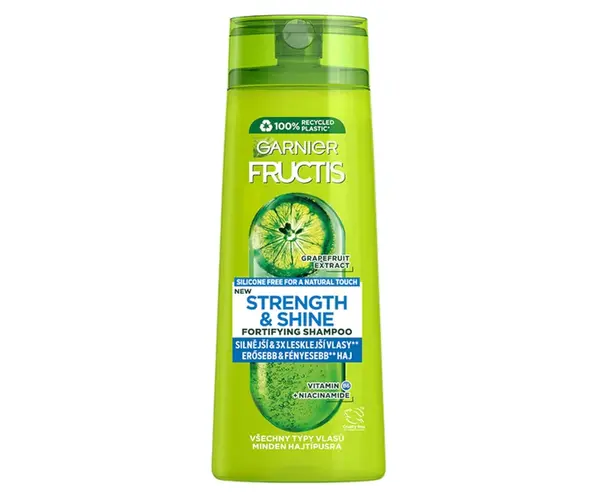 Posilující šampon pro všechny typy vlasů bez lesku a síly Garnier Fructis Strength  a  Shine Fortifying Shampoo - 400 ml + dárek zdarma