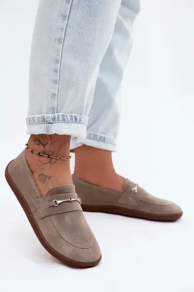 Dámske barefoot semišové mokasíny Cappuccino