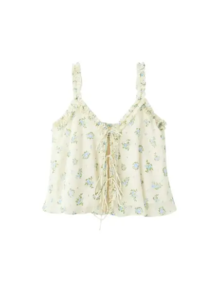 MANGO Top  svetlomodrá / zelená / šedobiela