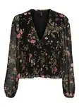 VERO MODA Blúzka 'Rosa'  zelená / ružová / čierna