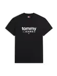 Tommy Jeans Tričko 'Logo Graphic Slim'  čierna / biela