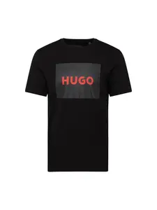 HUGO Tričko 'Dulive222'  červená / čierna