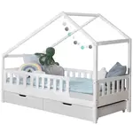 Livetastic DĚTSKÁ POSTEL SE STŘÍŠKOU, 140/200 cm, bílá