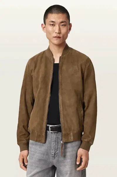 AllSaints bunda bomber pánska semišová MORTEN
