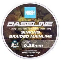 Nash splietaná šnúra baseline sinking braid camo 600 m - 0,28 mm 13,6 kg