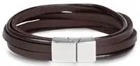 Troli Hnedý kožený náramok Leather