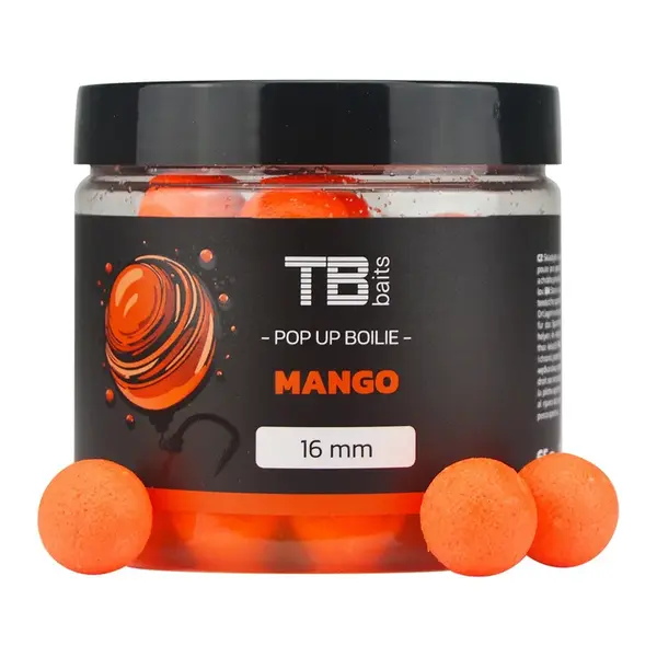 Tb baits plávajúce boilie pop-up mango + nhdc 65 g - 16 mm