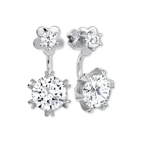 Soliter Trblietavé strieborné náušnice 2v1 436 001 00421 04