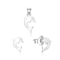 Beneto Strieborná súprava šperkov Delfínci AGSET223L (prívesok, náušnice)