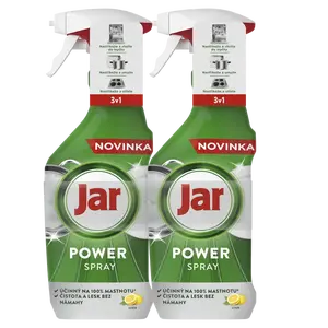 JAR Power Spray 3v1, víceúčelový sprej na nádobí a do kuchyně, citronová vůně 2 x 500 ml
