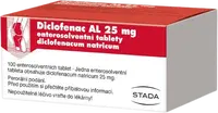 DICLOFENAC AL k léčbě bolestivých poúrazových stavů s projevy otoku nebo zánětu 100 tablet