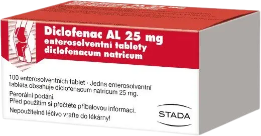 DICLOFENAC AL k léčbě bolestivých poúrazových stavů s projevy otoku nebo zánětu 100 tablet