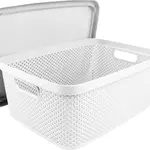 Úložný box s víkem Diamond 13 l, černý/bílý