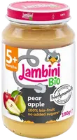 LAMBINI BIO Demeter příkrm hruška a jablko 190 g