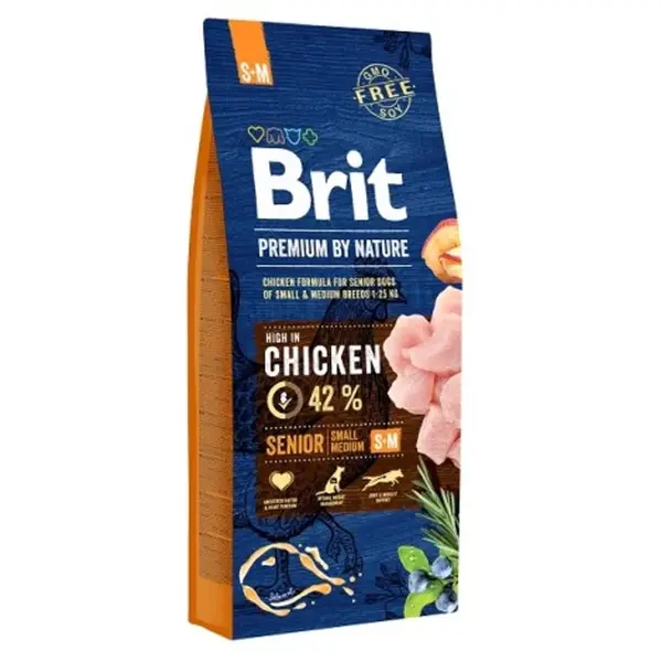 Brit Premium by Nature Senior S+M 15 kg | Granule pro psy