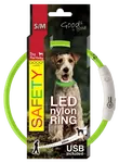 LED svítící obojek z nylonu zelený 45cm