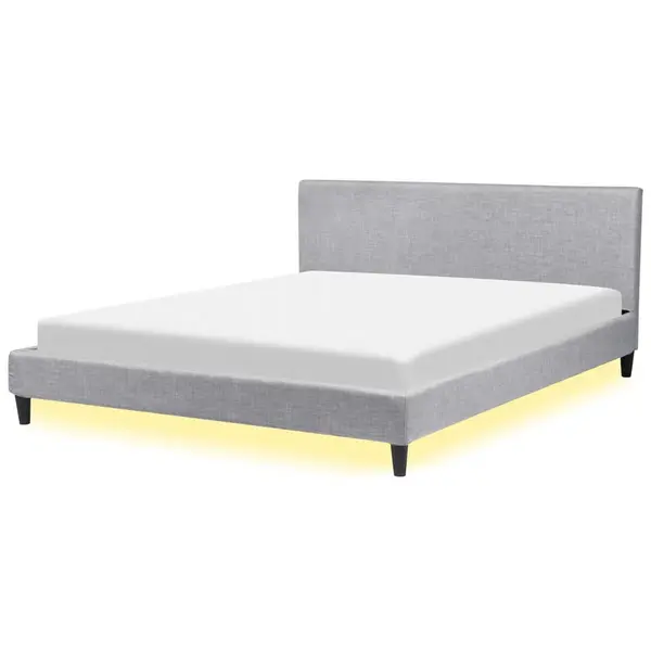 Beliani ČALOUNĚNÁ POSTEL 180/200 cm Světle šedá Fitou