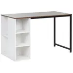 Beliani PSACÍ STŮL bílý/tmavší Odstín dřeva 120/60/75 cm Dese