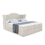 ALTDECOR AMERICKÁ postel s matrací H3 a lamelovým roštem – VILA – 160 × 200 cm, ecru