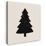 MuchoWow OBRAZ NA PLÁTNĚ Vánoční stromek - Černá - Holiday - Béžová 20x20 cm